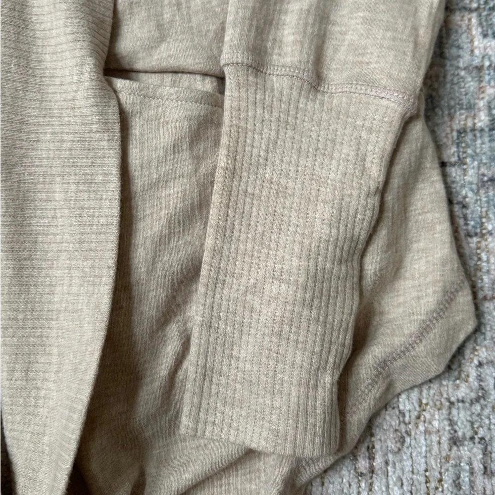 Z by Zella Nordstrom jersey knit Tan Open Front pocket athletic Cardigan NWT Sm - Picture 3 of 7